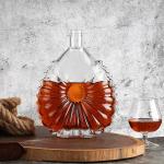 1L Glass Whiskey Bottle with Cork Custom Make and Super Flint Glass