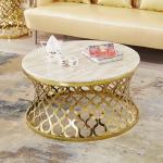 Modern Style Dia 90cm SS Coffee Table Round Shape Golden frame