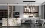 Pandora White Brown Colour Marble Slab Tile Polished Granite Floor Tiles
