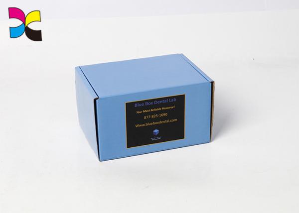 High End Blue Printed Gift Boxes / Rectangle Cardboard Packing Boxes