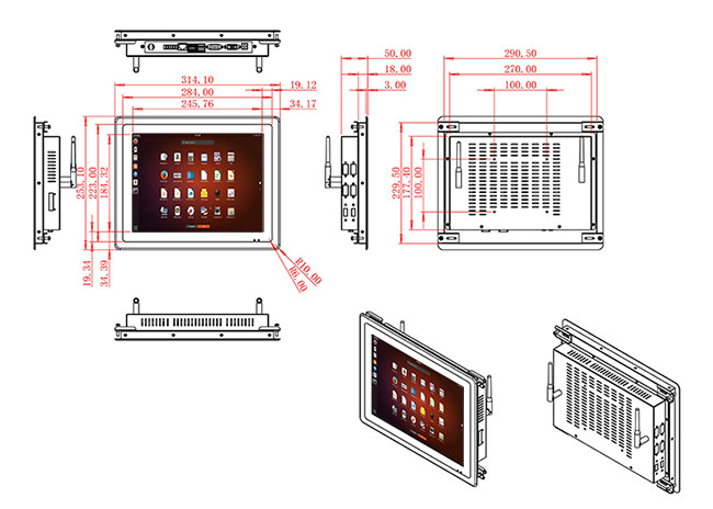 12.1-Inch Compact Linux Monitor for Medical Equipment and Automation Dashboards