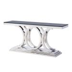 Rectangular Black Modern Glass Top Stainless Steel Coffee Table For Living Room