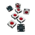 Pack Foot 4 Pins SMD Tact Switch , Red Silicone Ball Button Tactile Switch