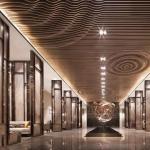Sound Absorption Metal Ceiling Design 1100 Aluminum Alloy With Lighting