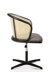 0.121CBM Cane Swivel Desk Fabric Executive Chair 17in PU Leisure