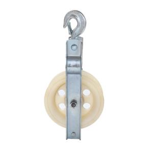 China Seat Hook Type Stringing Pulley Block 5KN 20KN Aluminum Alloy MC Nylonwheel on sale