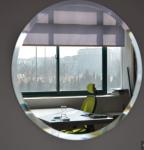 Magnifying Round Mirror for Bathroom Wall 24'' Frameless Oval Beveled Polished