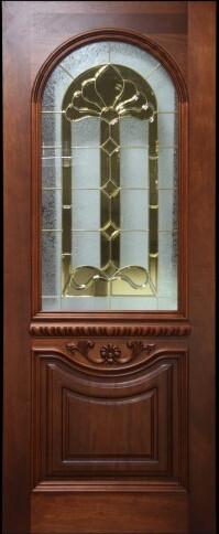 The star style triple glass panel in wooden door with cheap price and high