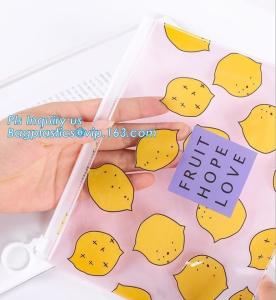 Wholesale Slider zipper Clear pvc bag for package Vinyl transparent pvc bag cosmetic packing, bottom gusset slider Zip lockk printed from china suppliers