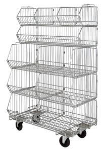 Wholesale Mobile Chrome Stackable Wire Basket Rack For Medical Articles With 5 Bins Hospital from china suppliers
