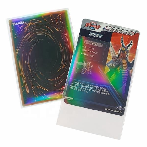 Wholesale Custom Board Game Sleeves Laser Rainbow YuGiOh Size 62x89mm Transparen