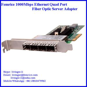 Wholesale 1Gbps Gigabit Ethernet Network Adapter Fiber Optical Network Card, SFP*4 Slots, PCI Express x4 from china suppliers