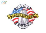 USA Style Embroidered Country Flag Patches Polyester Material With Heat Cut
