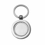 Custom Promotional Rotating Blank Metal Car Keyring Round Shape Zinc Alloy