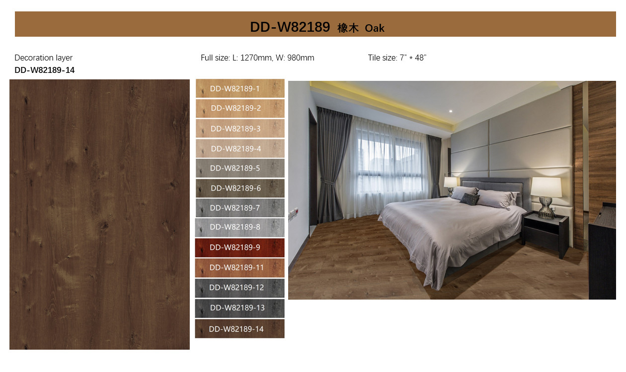 GKBM Greenpy DD - W82189 Eco Friendly Oak Unilin Click SPC Flooring 4mm 5mm 6mm