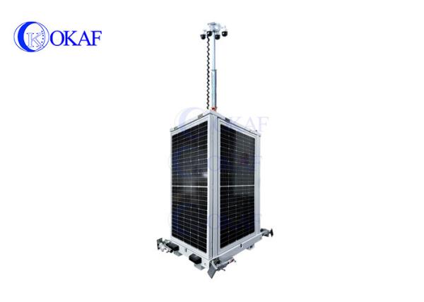 OK-PRO9 OKAF 4G WIFI GPS Mobile Solar CCTV Security Tower Temporary Monitoring