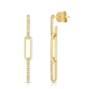 Wholesale Retro Paperclip Rectangle Chain Earrings in 925 Sterling Silver for Ladies' Night from china suppliers