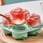 3D Rose Shaped Ice Cube Tray Silicone Mold Food Grade 9 Cavities