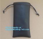 Various Size Brown Pu Leather Drawstring Cosmetic Pouch Promotional Make Up
