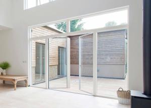 Wholesale Interior Bifold Design Frameless Glass Folding Door For Living Room from china suppliers