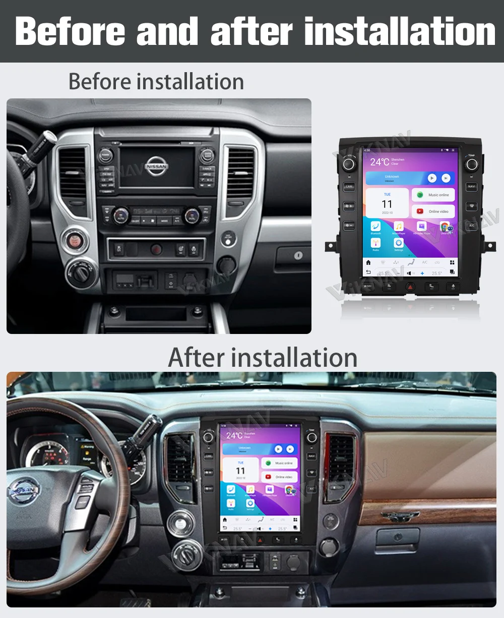 2016-2019 Viknav Android Nissan Titan Radio Multimedia Player 12.1 Inch