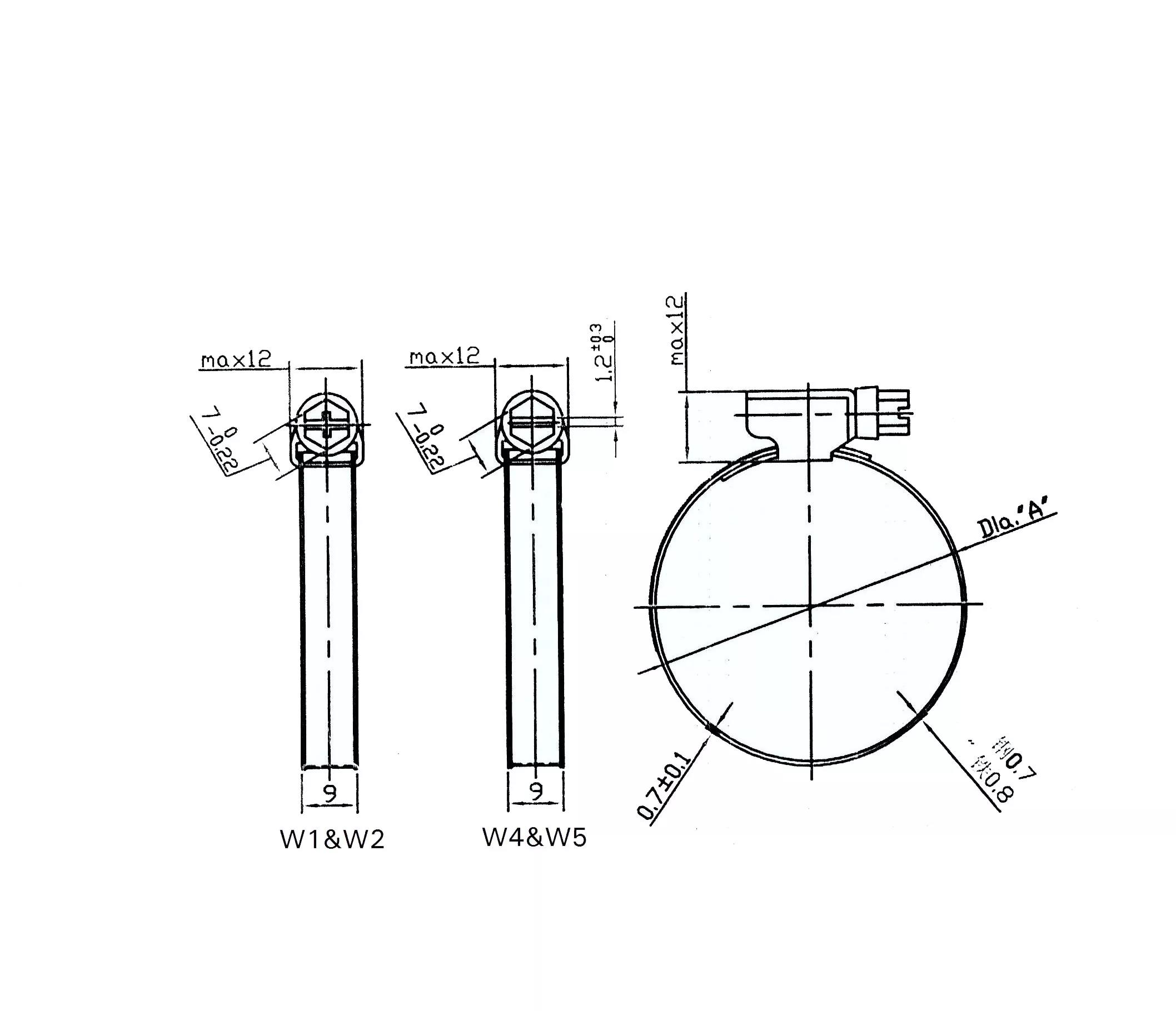 ANSI/ASME Standard Slotted Head Screw Hose Clamps for German Type Heavy Duty Bolts and Stainless Steel ODM Customization