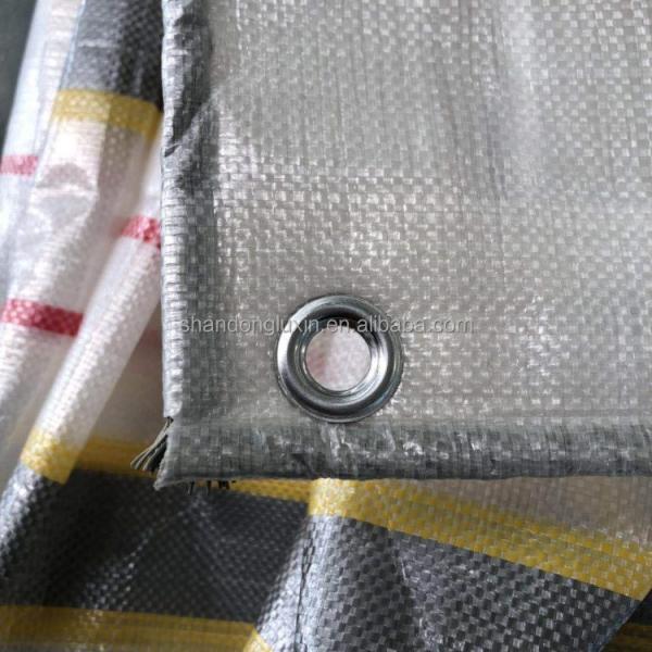 500D Stripe Style Double Blue/White/Black/Red PE Tarpaulin Cover Tarp for All