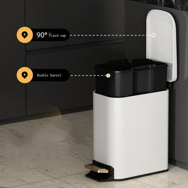 Bedroom Kitchen Trash Bin Household Pedal Type Narrow Slit square Stainless Steel Garbage Container Bin Dustbin