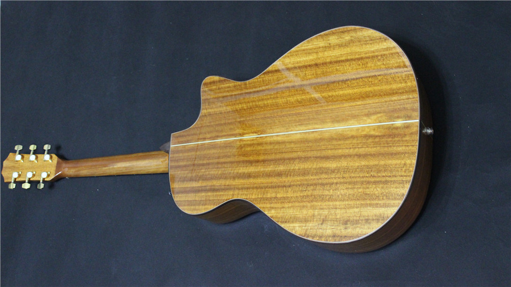 Top Quality left handed koa wood cutaway acoustic electric guitar G24 model best guitars