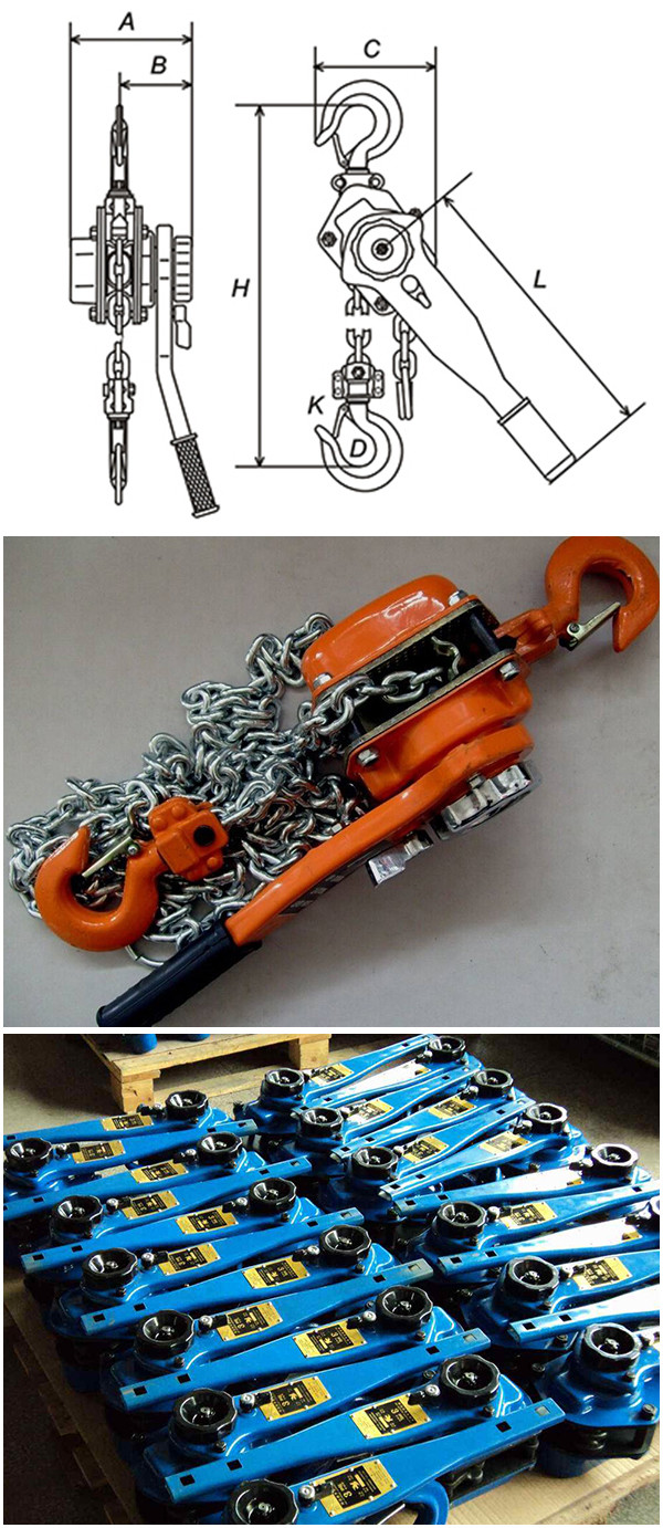 Alloy Transmission Line Stringing Tools Ratchet Lever Chain Hoist Pulley For Lifting
