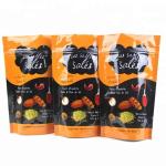 standing up doypack zipper top silver aluminum foil food grade bag heat seal