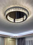 Modern Living Room Lamp Dining Room Led Ceiling Lamp Black Round Crystal Lamp(WH