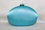 Women Satin Flower Glitter Clutch Bag With Delicate Crystal Closure