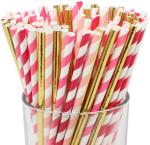 6.35mm New Year Party Decoration Biodegradable Wheat Festive Paper Straws