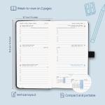 6.3X3.4inch Compact Weekly Planner With Hard Leatherette Paper Cover