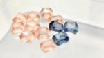 Pink And Blue HPHT Rough Lab Created Diamond Round Shape Brilliant Cut