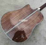 All Solid Koa Wood 45 D 41 Real Abalone Acoustic Electric Guitar with Ebony