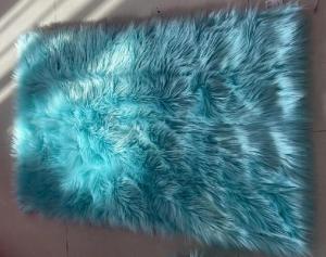 Wholesale Light Blue Supersoft  90x150cm Polyester Area Rugs Plush Faux Fur Rug from china suppliers