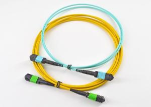 Wholesale 12F MPO/MTP OM3 3.0mm Fiber Optic Trunk Jumper with Aqua Jacket in Data Center from china suppliers