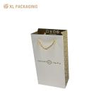 Gold Color Recyclable Packaging Bags Fancy Opp String Handle Shopping Paper Bag