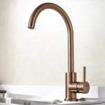 PVD Coating Copper Color Surface Kitchen Water Faucet For Sink Stainless Steel