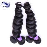 Double Wefted Human Hair Extensions 24 Inch , Virgin Peruvian Hair Bundles