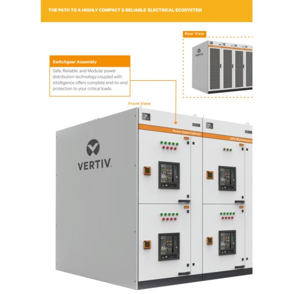 VERTIV Liebert APT Power Distribution Cabinet with 600kW Capacity, 1443A Rated Current, and 24 Sockets for Data Centers