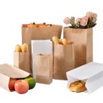 Grease Proof Brown Kraft Paper Food Packaging Bags Bread Pastry Bulk Paper Sacks