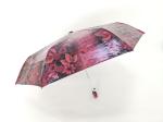 Red Color Auto Open Close Umbrella With Full Print On Oil Fabric , Plastic