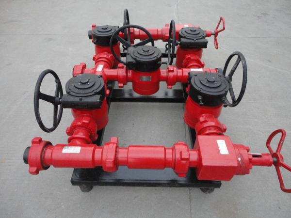 High Pressure Hydraulic Choke Manifold Oil And Gas Drilling Equipment 3 1 / 8" X