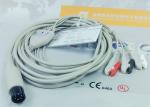Generic AAMI 6 Pin 3 Lead Ecg Cable , Grabber AHA Ecg Cables And Leadwires