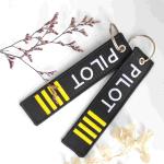 Customized logo Design Keychain Gifts Handmade Woven Key Tag Embroidered