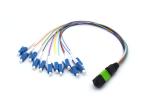 SMA E2000 MPO Fiber Cable For CATV Networks , 12 Core White OM3 OM4 Patch Cord