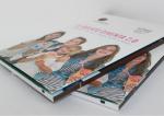 5" Advertising Video In Print Brochure with USB cables , Rechargeable buttons